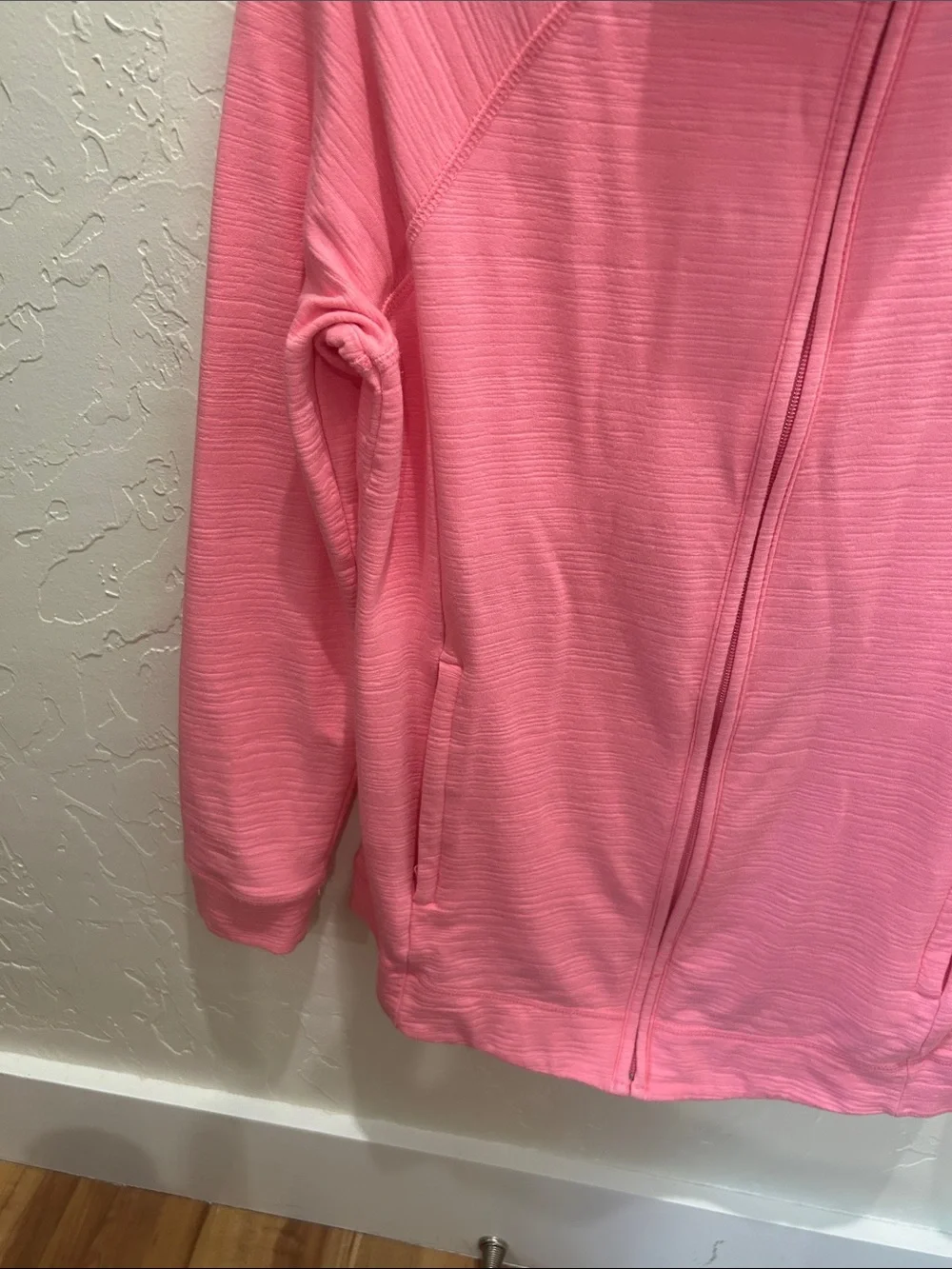 Talbots Coral Pink Full-Zip Bomber Jacket